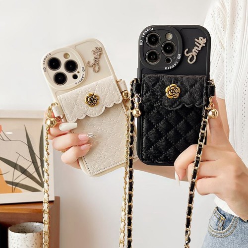 Camellia Crossbody Holder Phone Case With Anti-fall Full Protection For iPhone